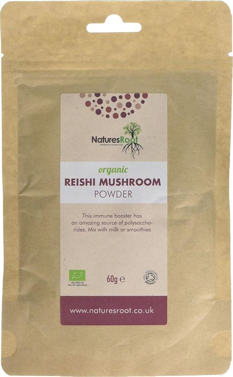 Natures Root Organic Reishi Mushroom Powder 60 G Certified Organic By