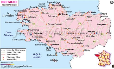 Bretagne Carte Routière | Carte Routière de la Bretagne, France