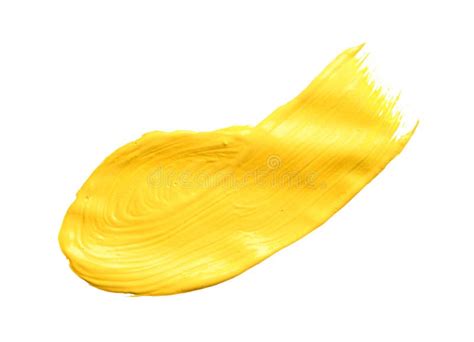 Abstract Brushstroke Of Yellow Paint Stock Photo Image Of Oilpaint