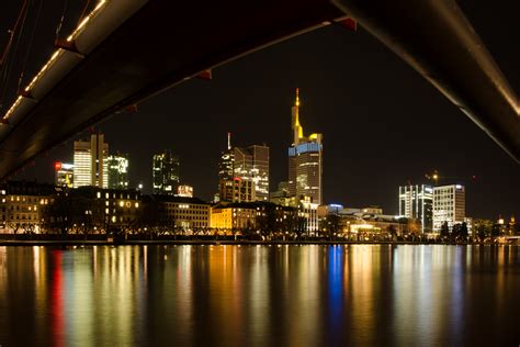 Frankfurter Skyline Blick V Mainufer Sachsenhäuser Seite Foto And Bild