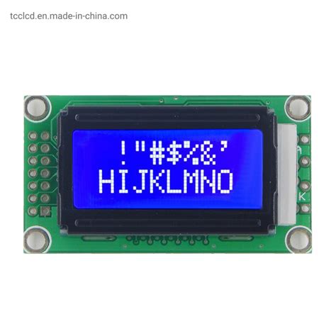 14 Pin 8X2 Character 8 Bit Parallel Interface Stn Blue LCD Display