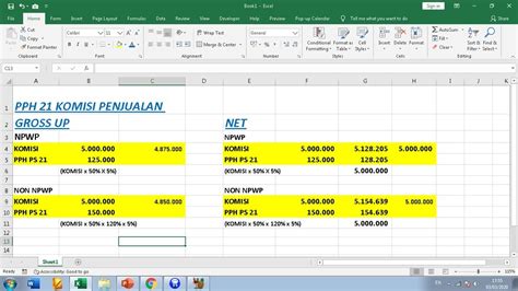 Cara Hitung Perhitungan Pph 21 Terbaru Excel 2023 Download Xlsx