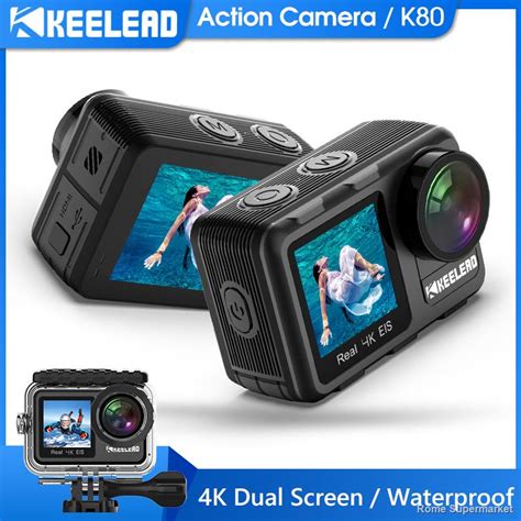 Keelead Action กล้อง K80 4K Dual หน้าจอ WiFi 5m กันน้ำ 60FPS 20MP 2.0 ...