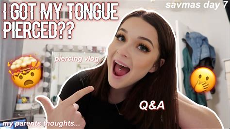 Getting My Tongue Pierced At 17 Professionally Savmas Day 7 Youtube