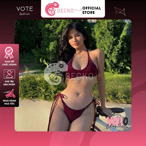HCM GECKO Piece Bikini Sexy Square Neck Halter Top M Real Photos Colors Shopee