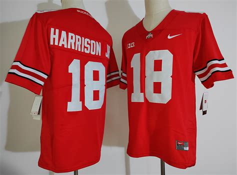 Mens Ohio State Buckeyes 18 Marvin Harrison Jr Nike 2023 Blackout Fu