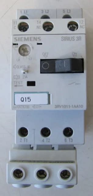 SIEMENS SIRIUS 3R 3RV1011 AA10 20A 20 Circuit Breaker 3 Pole 600V