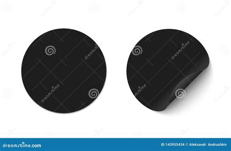 Black round stickers stock vector. Illustration of badge - 143955434