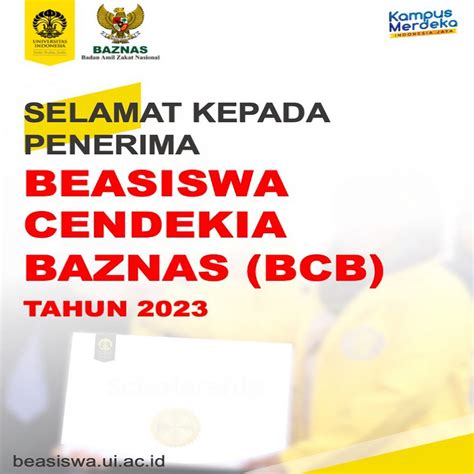 Penerima Beasiswa Cendekia Baznas Bcb Direktorat Kemahasiswaan