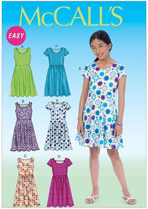 Mccalls Pattern Company M7079 Girlsgirls Plus Dresses Size Grl Knit Dress Pattern Sewing