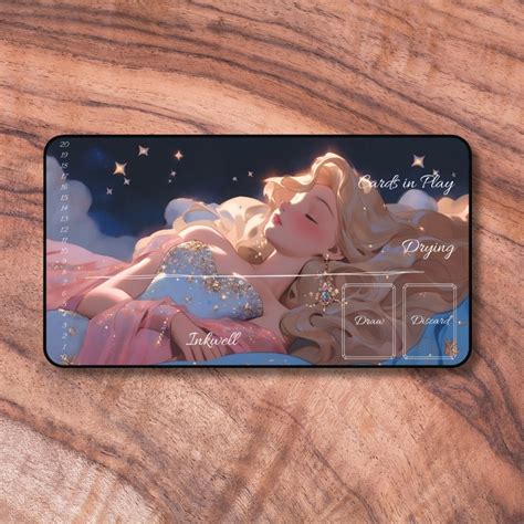 Lorcana Playmat With Zones Sleeping Beauty Themed Card Playmat