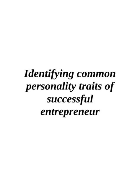 Common Personality Traits Of Successful Entrepreneurs Desklib