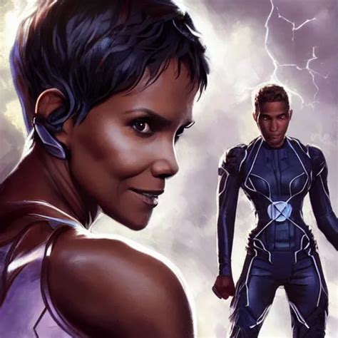 Halle Berry As The Character Strom From X Men White Stable Diffusion