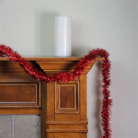 Northlight Traditional Red Christmas Tinsel Garland Unlit Kroger