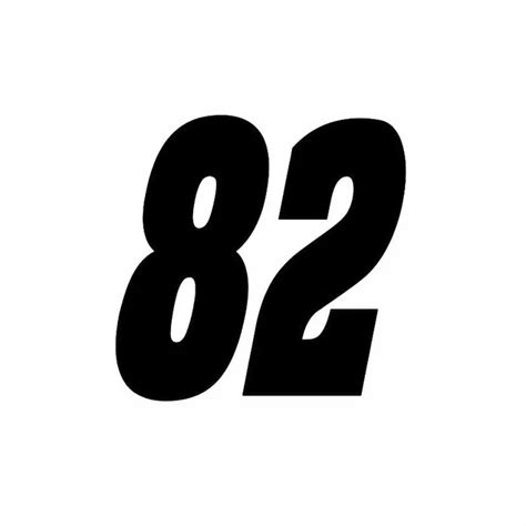 Yjzt 155cm153cm Fashion Number 82 Vinyl Car Styling Car Sticker