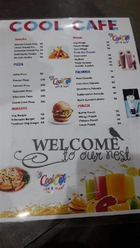 Menu At Cool Cafe Mandya