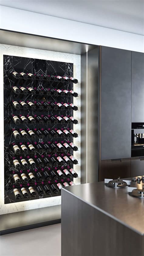 W Series Presentation Row Wall Mounted Metal Wine Rack Vintageview