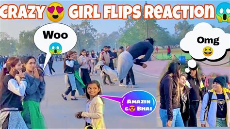 Flip In Public Reaction😱 Girls Flips Reaction New Flip Reaction Video