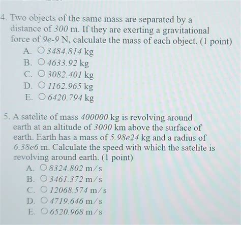 Solved Two Objects Of The Same Mass Are Separated By A Chegg