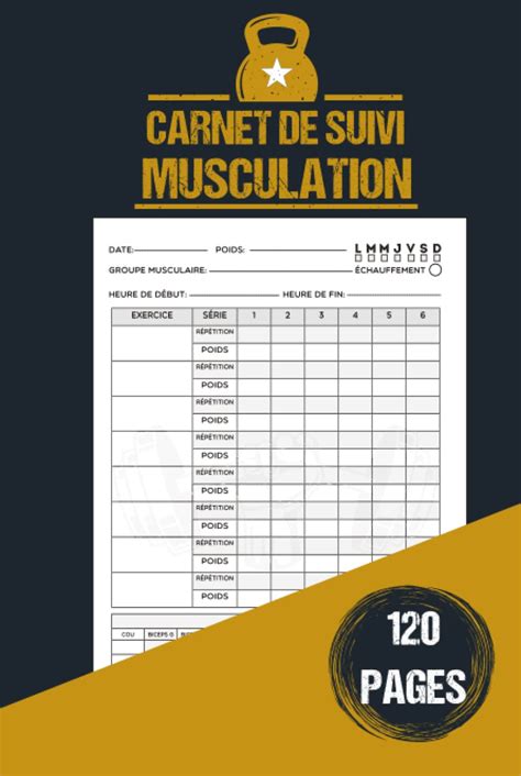 Amazon Fr Carnet De Suivi Musculation Livre De Bord Pour Les