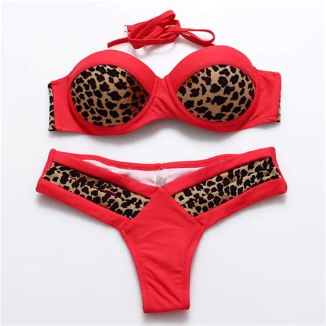 6 Color High Quality Leopard Printing Push Up Bikini Brazilian Biquini