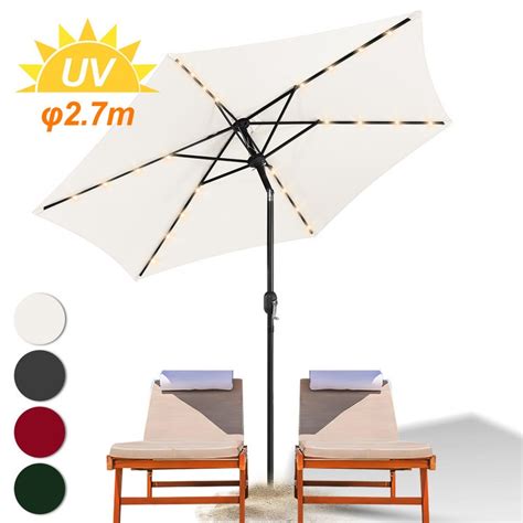 Parasol de Jardin 270 cm UV30 Parasol dExtérieur Parasol de