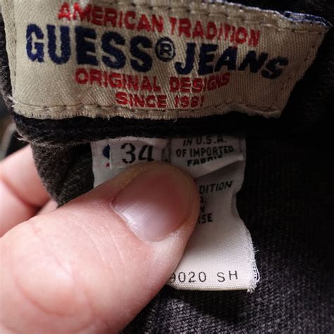 Vintage Guess Question Mark Logo Usa Made Black Button Fly Jeans