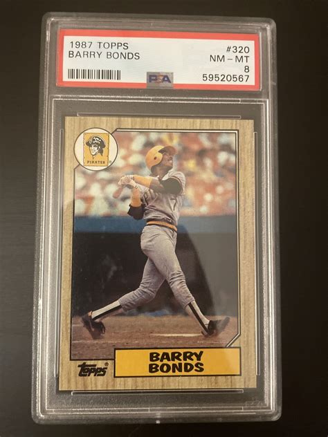 1987 Topps Barry Bonds 320 Rookie Card RC PSA 8 NM Mint Pittsburgh