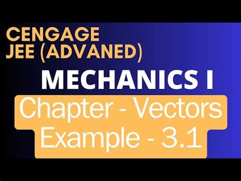 Vectors Example Mechanics I Cengage Jee Advanced Youtube