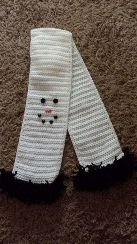 Crochet Snowman Scarf Etsy