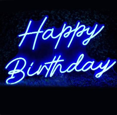 Neon Happy Birthday Custom Sign UK Birthday Sign Wall Art Etsy