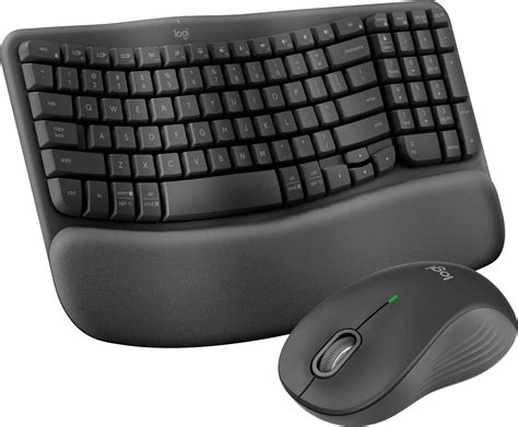 Logitech Wave Keys Mk670 Combo Ergonomic Wireless Keyboard And Mouse Bundle For Windowsmac With