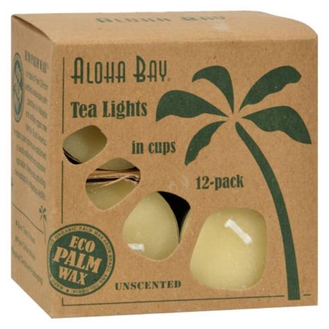 Aloha Bay Palm Wax Tea Lights With Aluminum Holder Cream Candles