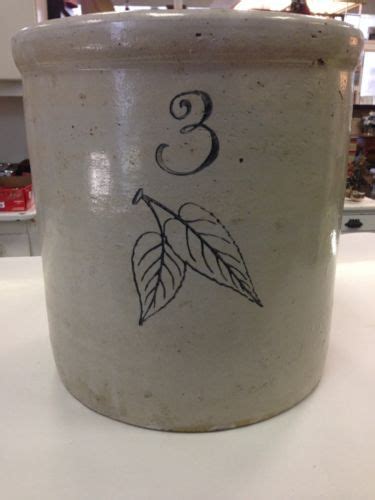 Red Wing Birch Leaf Union Stoneware 3 Gallon Crock Minnesota Antique