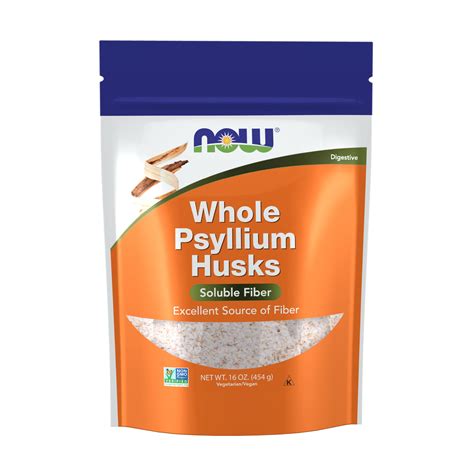 Now Foods Supplements Whole Psyllium Husks Non Gmo Project Verified Soluble Fiber