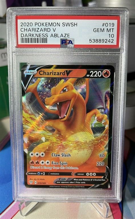 2020 Pokemon Darkness Ablaze Swsh Charizard V 019 PSA 10 GEM Values MAVIN