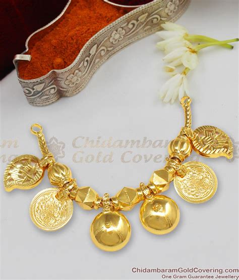 One Gram Gold Finish Andra Double Pottu Thali Model For Traditional