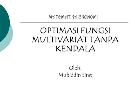 Matematika Optimasi Ppt Matematika Mania