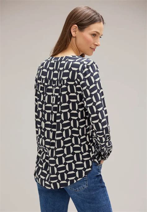 STREET ONE Viskose Bluse mit Print für Damen in Blau BAMIKA STREET ONE