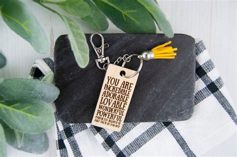 Keychain with Quote Funny Saying Keychain 2.5 Wood | Etsy