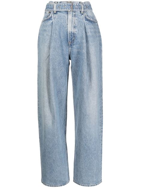 Buy Agolde High Waisted Wide Leg Jeans Blue At Off Editorialist