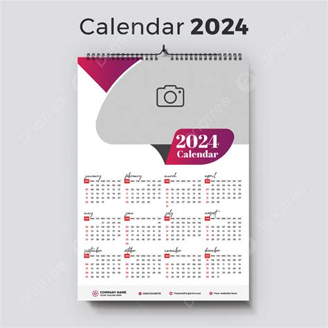 جدار 2024 قالب تصميم التقويم ناقلات قالب تحميل مجاني على ينغتري