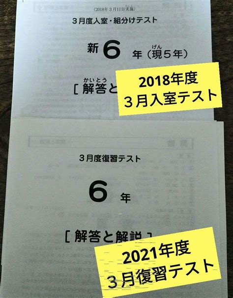 Sapix5年新6年3月 復習テスト入室組分けテスト メルカリ