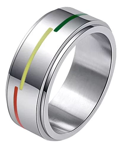 Anillo Arcoíris Giratorio De Acero Inoxidable Joya Para Gay Cuotas sin interés