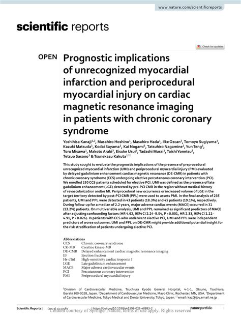 Pdf Prognostic Implications Of Unrecognized Myocardial Infarction And