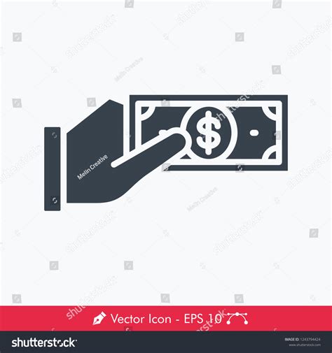 Hand Holding Money Icon Vecto Royalty Free Stock Vector