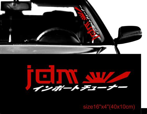 Jdm Kanji Car Sticker Windshield Windscreen Front Glass Window