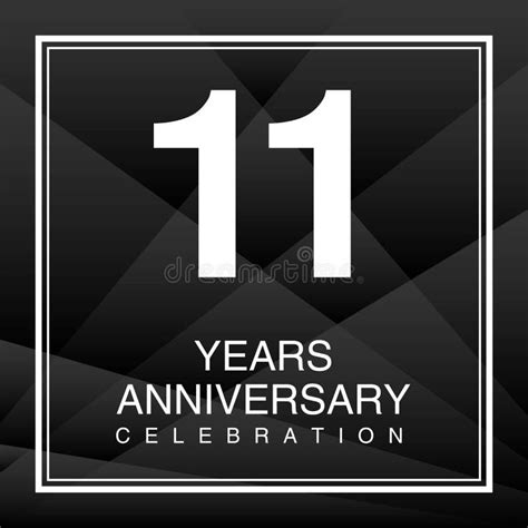 11 Year Anniversary Celebration Logo Vector On Red Background 11