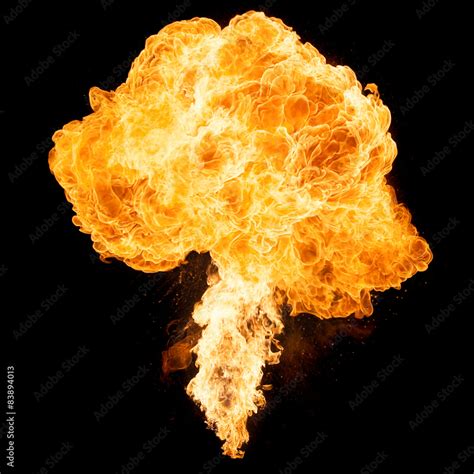 fireball isolated on a black background Stock Photo | Adobe Stock