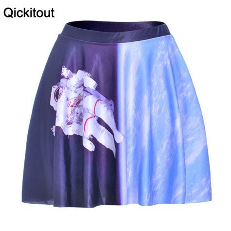 Qickitout Skirts 2016 Plus Size Sexy Womens Summer Astronaut Space